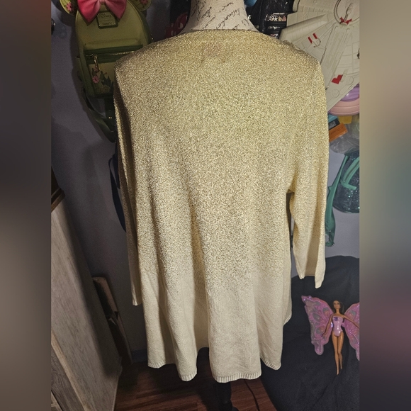 Ruby Rd Women Top 1x Gold Ombre Christmas Holiday Party Sweater NWT - Picture 7 of 11